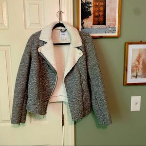 Shearling Lined Moto Jacket Size Small